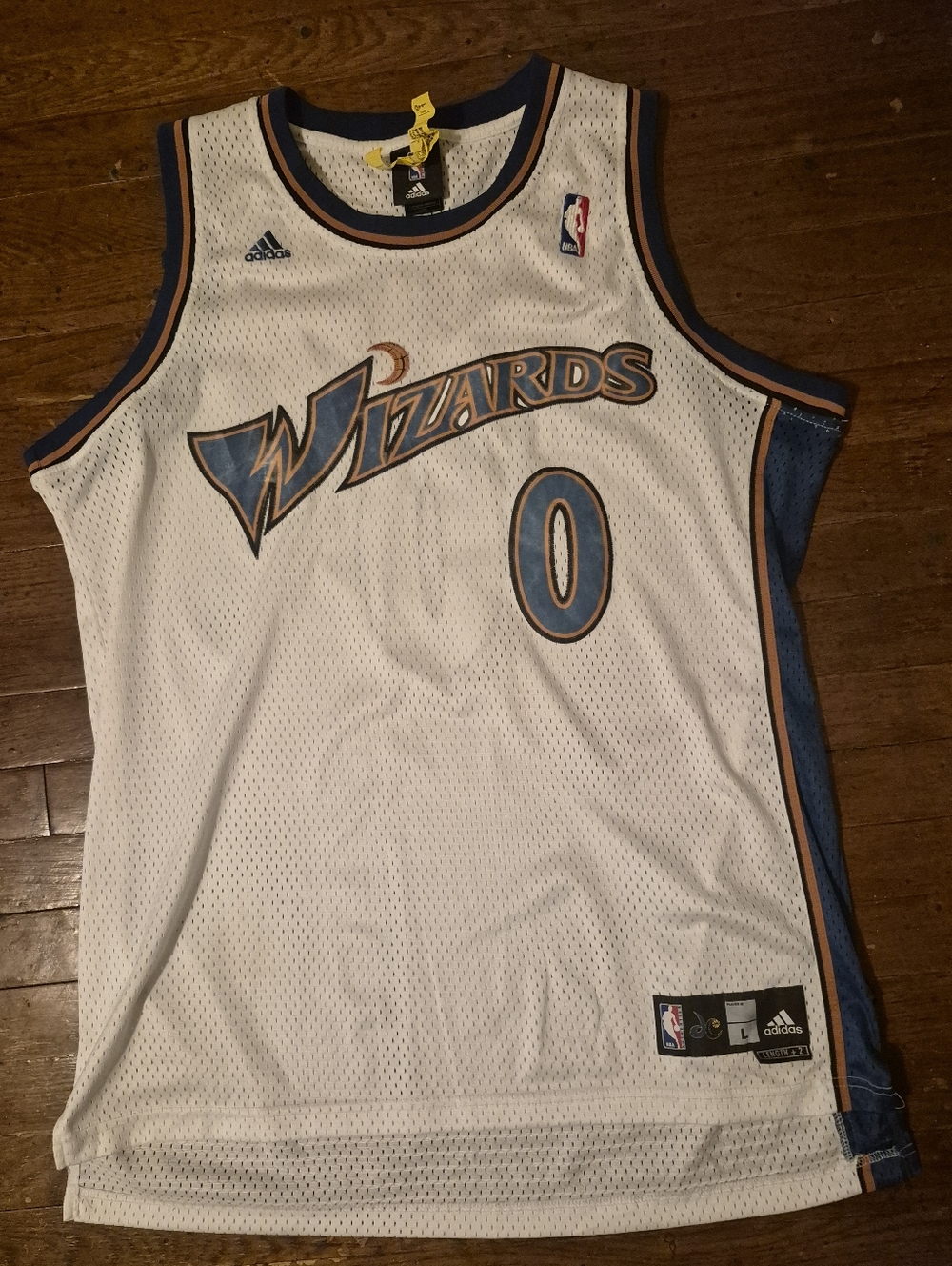 Washington Wizards Gilbert Arenas Mens Sz Large White Blue Adidas Jersey